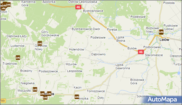mapa Dąbrowno gmina Niegowa, Dąbrowno gmina Niegowa na mapie Targeo