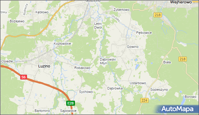 mapa Dąbrowski Młyn, Dąbrowski Młyn na mapie Targeo