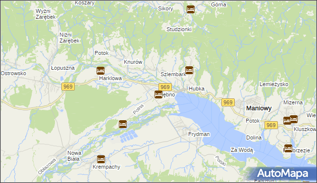 mapa Dębno gmina Nowy Targ, Dębno gmina Nowy Targ na mapie Targeo