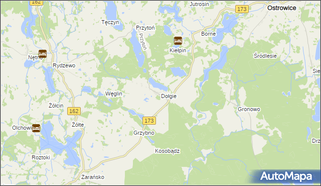 mapa Dołgie gmina Ostrowice, Dołgie gmina Ostrowice na mapie Targeo