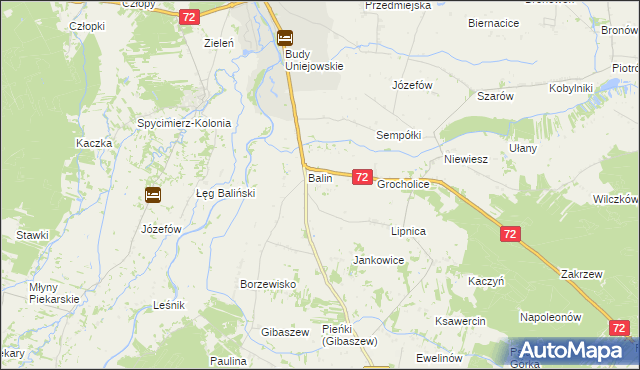 mapa Dominikowice gmina Poddębice, Dominikowice gmina Poddębice na mapie Targeo