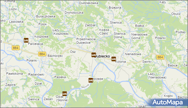 mapa Dubiecko, Dubiecko na mapie Targeo