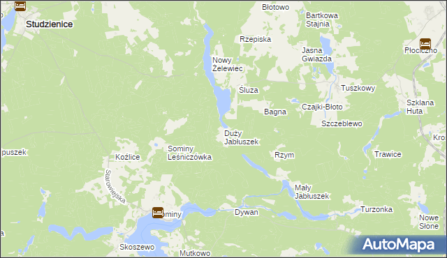 mapa Duży Jabłuszek, Duży Jabłuszek na mapie Targeo