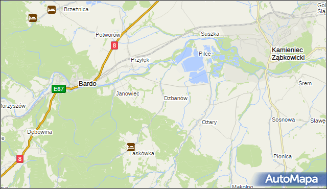 mapa Dzbanów, Dzbanów na mapie Targeo