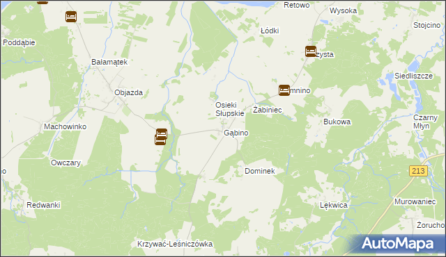 mapa Gąbino, Gąbino na mapie Targeo