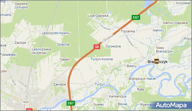 mapa Gajówka Ciepła, Gajówka Ciepła na mapie Targeo