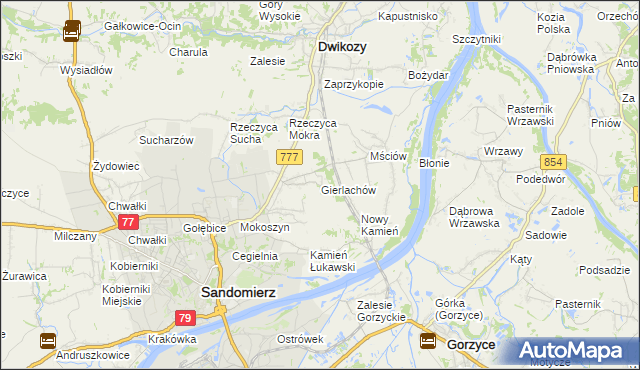 mapa Gierlachów, Gierlachów na mapie Targeo