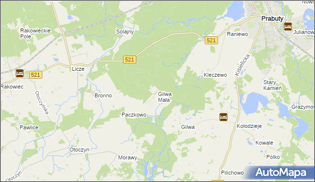 mapa Gilwa Mała, Gilwa Mała na mapie Targeo