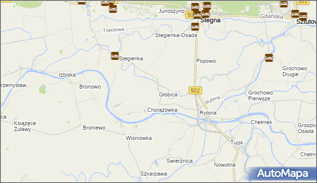 mapa Głobica, Głobica na mapie Targeo