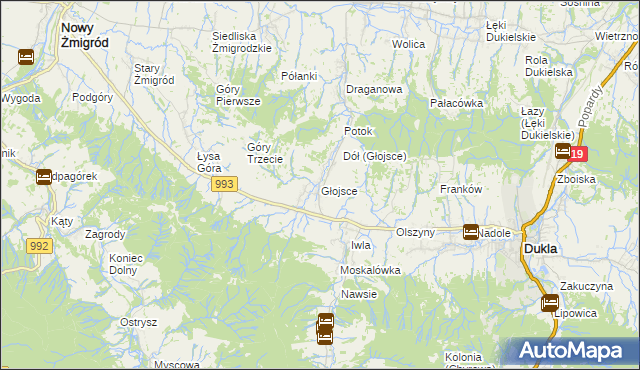 mapa Głojsce, Głojsce na mapie Targeo