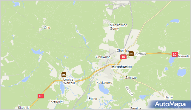 mapa Gniewosz, Gniewosz na mapie Targeo