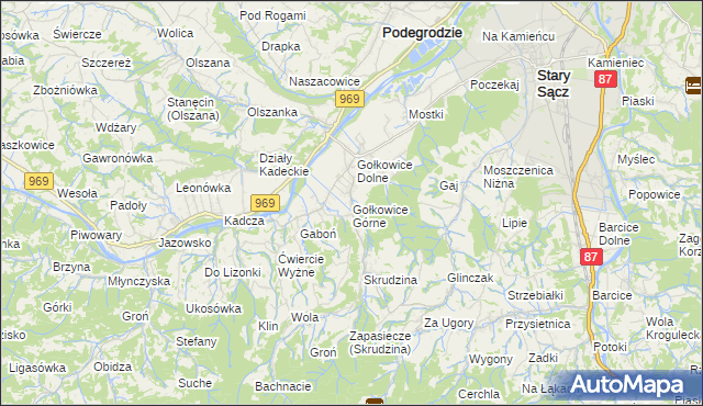 mapa Gołkowice Górne, Gołkowice Górne na mapie Targeo