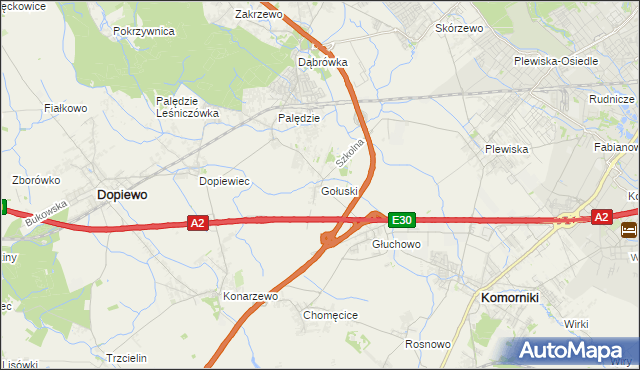 mapa Gołuski, Gołuski na mapie Targeo