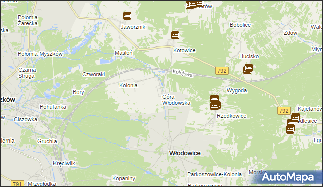 mapa Góra Włodowska, Góra Włodowska na mapie Targeo