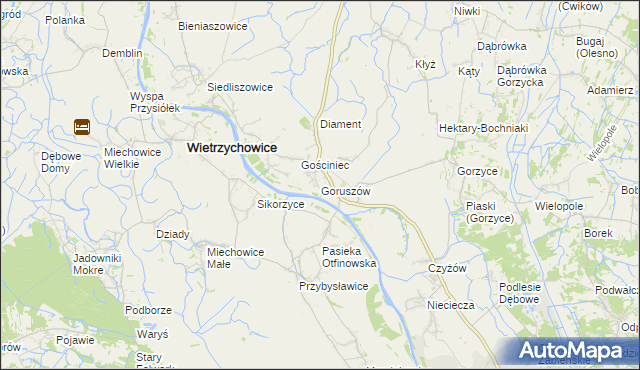 mapa Goruszów, Goruszów na mapie Targeo