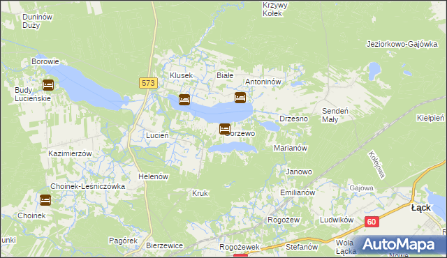 mapa Gorzewo gmina Gostynin, Gorzewo gmina Gostynin na mapie Targeo