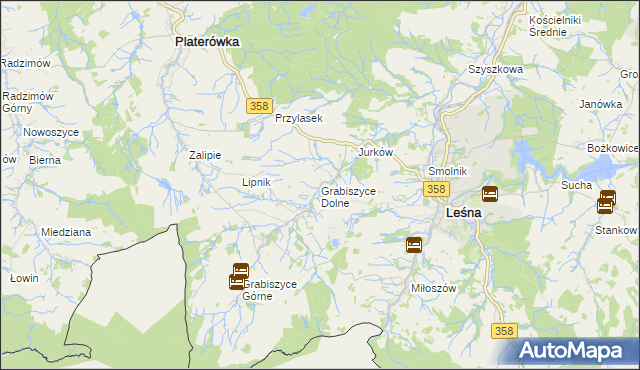 mapa Grabiszyce Dolne, Grabiszyce Dolne na mapie Targeo