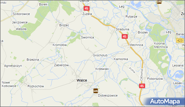 mapa Grocholub, Grocholub na mapie Targeo