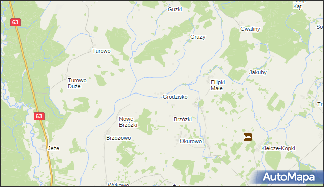 mapa Grodzisko gmina Biała Piska, Grodzisko gmina Biała Piska na mapie Targeo