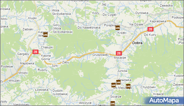 mapa Gruszowiec, Gruszowiec na mapie Targeo