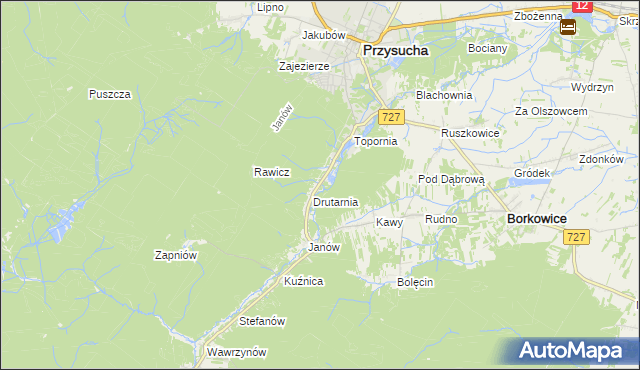 mapa Gwarek, Gwarek na mapie Targeo