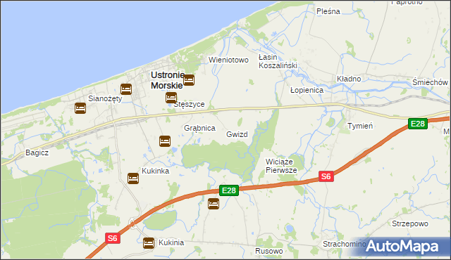 mapa Gwizd, Gwizd na mapie Targeo