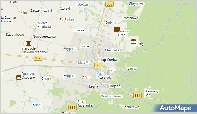 mapa Hajnówka, Hajnówka na mapie Targeo