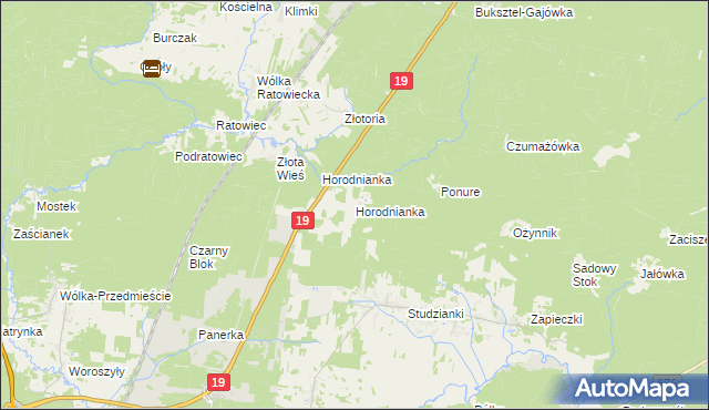 mapa Horodnianka gmina Wasilków, Horodnianka gmina Wasilków na mapie Targeo