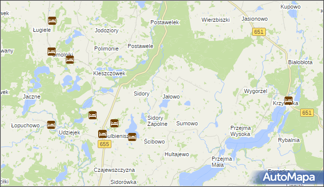mapa Jałowo gmina Rutka-Tartak, Jałowo gmina Rutka-Tartak na mapie Targeo