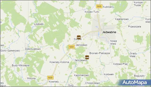 mapa Janczewo gmina Jedwabne, Janczewo gmina Jedwabne na mapie Targeo