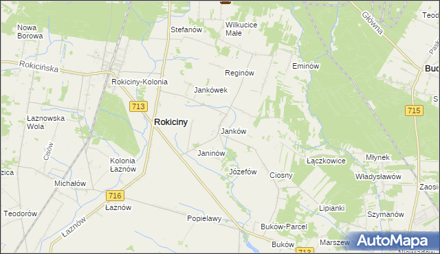 mapa Janków gmina Rokiciny, Janków gmina Rokiciny na mapie Targeo