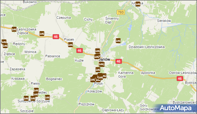 mapa Janów powiat częstochowski, Janów powiat częstochowski na mapie Targeo