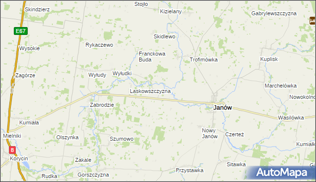 mapa Jasionowa Dolina, Jasionowa Dolina na mapie Targeo