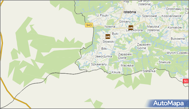 mapa Jaworzynka, Jaworzynka na mapie Targeo