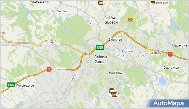 mapa Jelenia Góra, Jelenia Góra na mapie Targeo