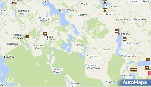 mapa Jeziorki gmina Krasnopol, Jeziorki gmina Krasnopol na mapie Targeo