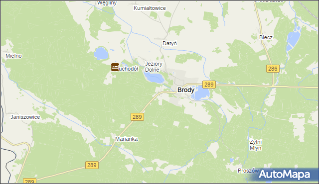 mapa Jeziory Wysokie, Jeziory Wysokie na mapie Targeo