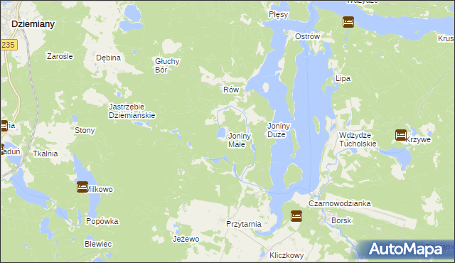 mapa Joniny Małe, Joniny Małe na mapie Targeo