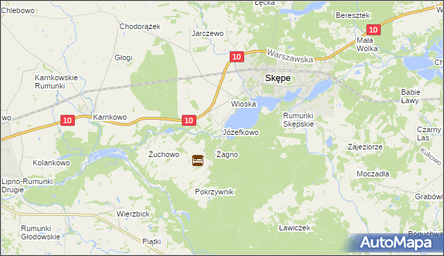 mapa Józefkowo gmina Skępe, Józefkowo gmina Skępe na mapie Targeo