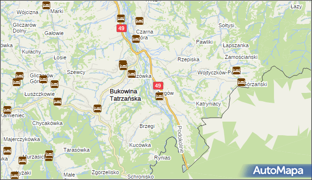 mapa Jurgów, Jurgów na mapie Targeo