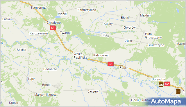mapa Kalinowiec gmina Łochów, Kalinowiec gmina Łochów na mapie Targeo