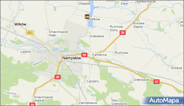 mapa Kamienna gmina Namysłów, Kamienna gmina Namysłów na mapie Targeo