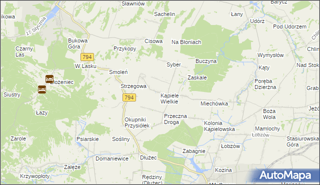 mapa Kąpiele Wielkie, Kąpiele Wielkie na mapie Targeo