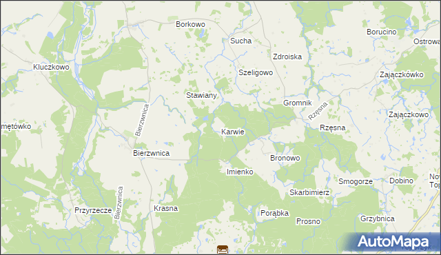 mapa Karwie gmina Połczyn-Zdrój, Karwie gmina Połczyn-Zdrój na mapie Targeo