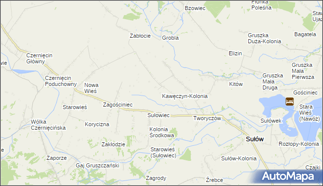 mapa Kawęczyn-Kolonia, Kawęczyn-Kolonia na mapie Targeo