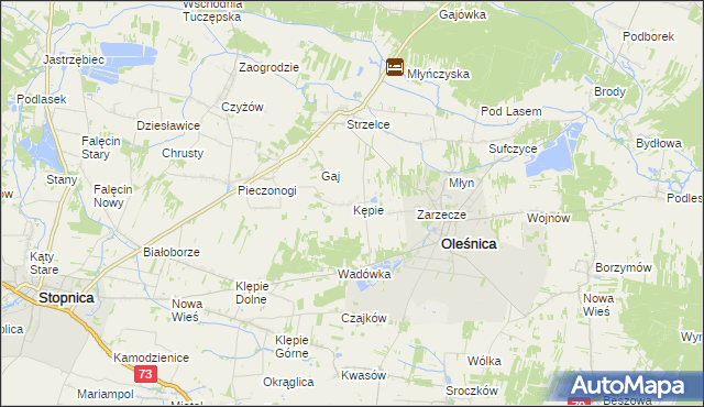 mapa Kępie gmina Oleśnica, Kępie gmina Oleśnica na mapie Targeo