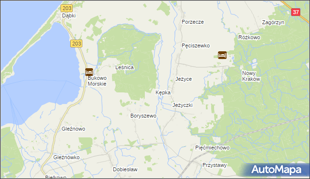 mapa Kępka gmina Darłowo, Kępka gmina Darłowo na mapie Targeo