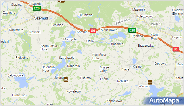 mapa Kieleńska Huta, Kieleńska Huta na mapie Targeo