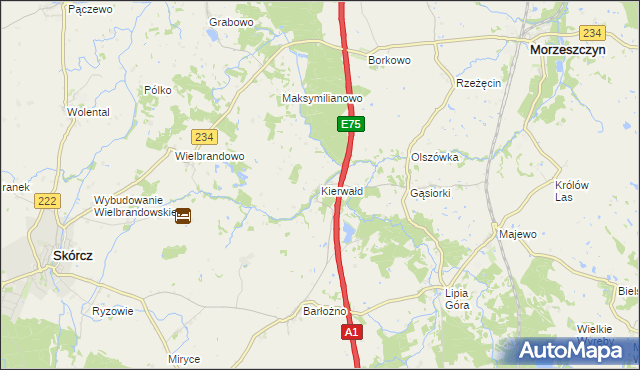 mapa Kierwałd, Kierwałd na mapie Targeo