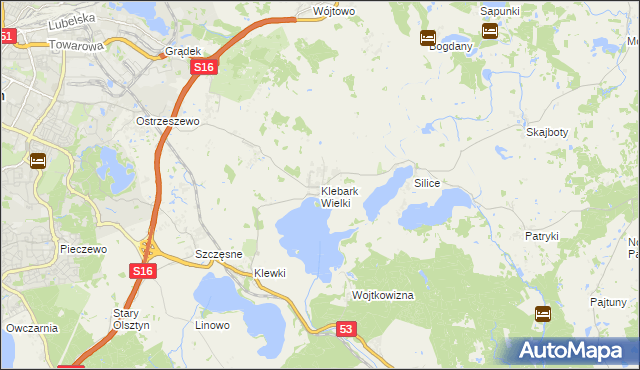 mapa Klebark Wielki, Klebark Wielki na mapie Targeo